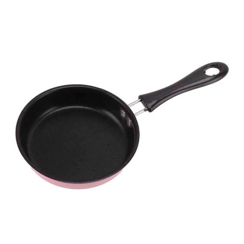 

Mini Frying Pan Stainless Steel Prevent Stick Induction Pot Round Breakfast Small Fry Egg Pan with Long Handle 12cm Mini Egg Pan рожевий