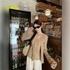 Design Ribbon V-Neck Long Sleeve T-Shirt Women's Autumn New Spice Girl Style Skinny Slim Reducing Age Versatile Top
