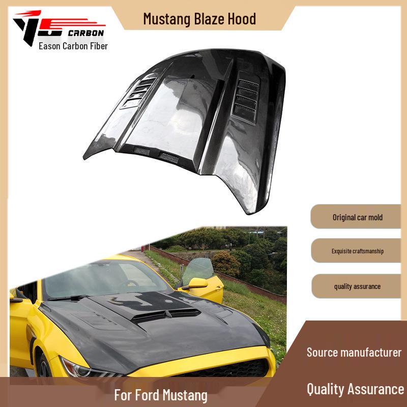 2015-2017 Mustang Carbon Fiber Engine Hood Bonnet Accessory