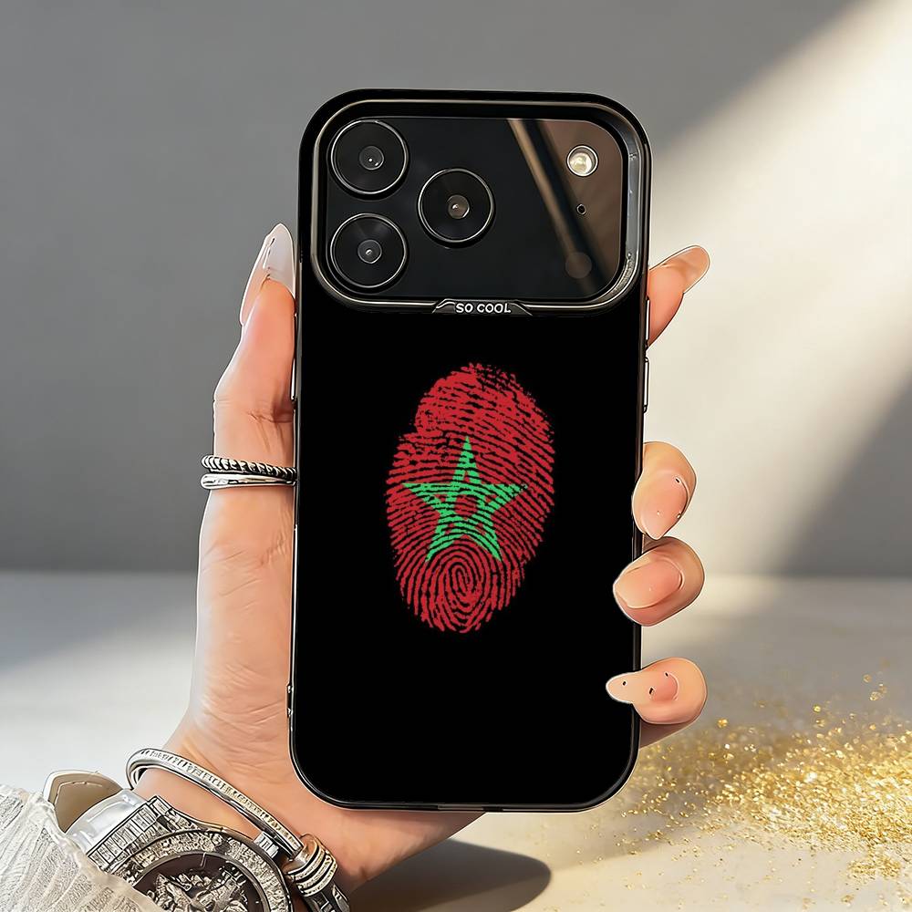 M-Morocco Flag Phone Case For iPhone17,16,15,14,13,12,11,Pro,MAX White Matte Shockproof Cover iPhone12PRO