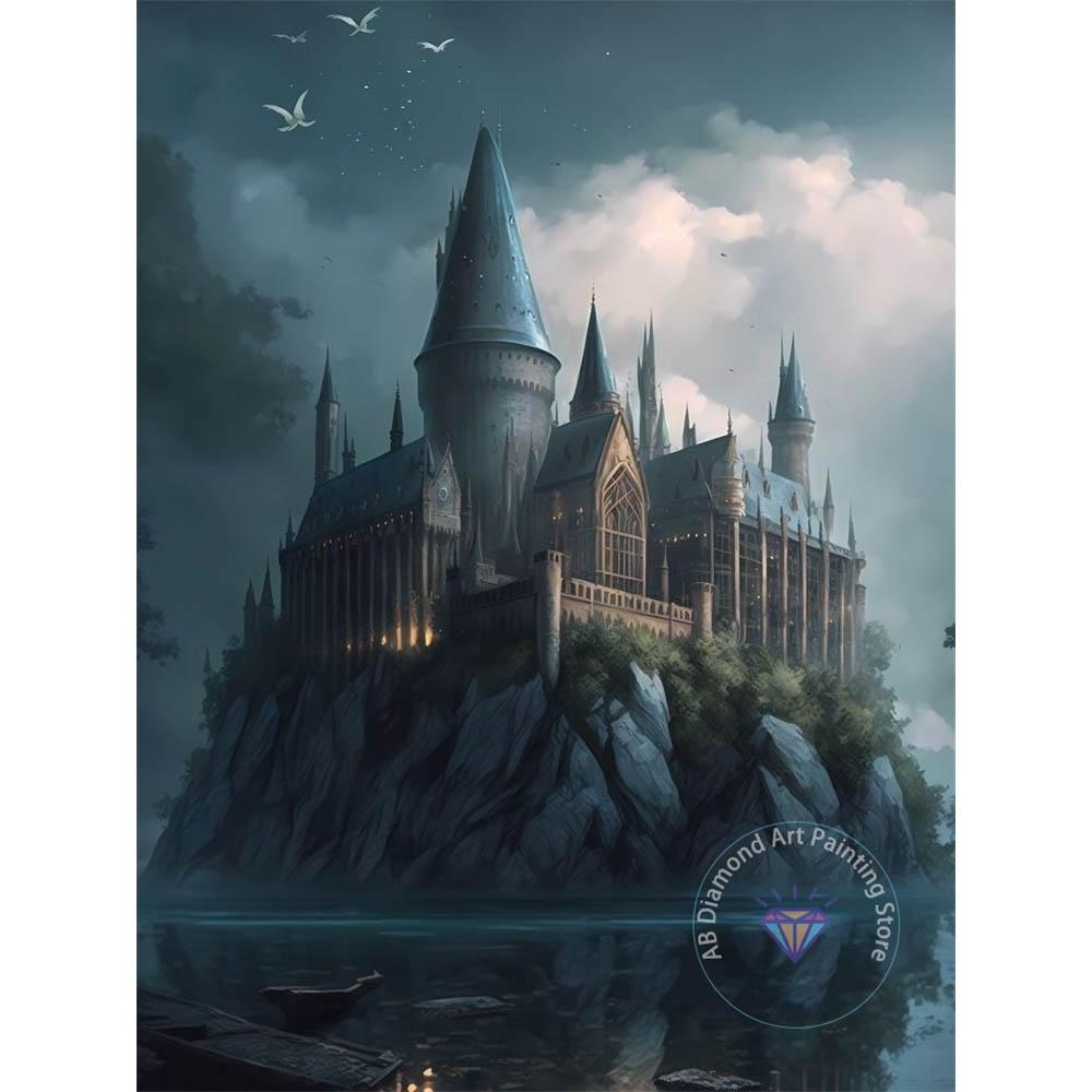 Harry Potter Holwarts Castle Picture Diamond Painting Kit 5D DIY Round Diamond Embroidery Handicraft Home Decor