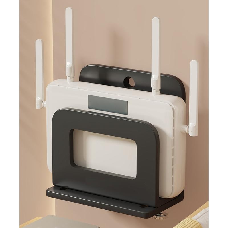 Lepicí nástěnný držák Elektronická polička Pro router TV box reproduktor Konstrukce z uhlíkové oceli Nevyžaduje vrtání