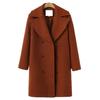 European & American Plus Size Women's Double-Breasted Wool Trench Coat - Autumn/Winter Mid-Length