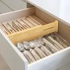 VaeFae Bamboo Drawer Adjustable Drawer Organizer for Extendable Dresser Separator for Office Divider, Clothes, (30.2-43.5cm) Bedroom, Bathroom,
