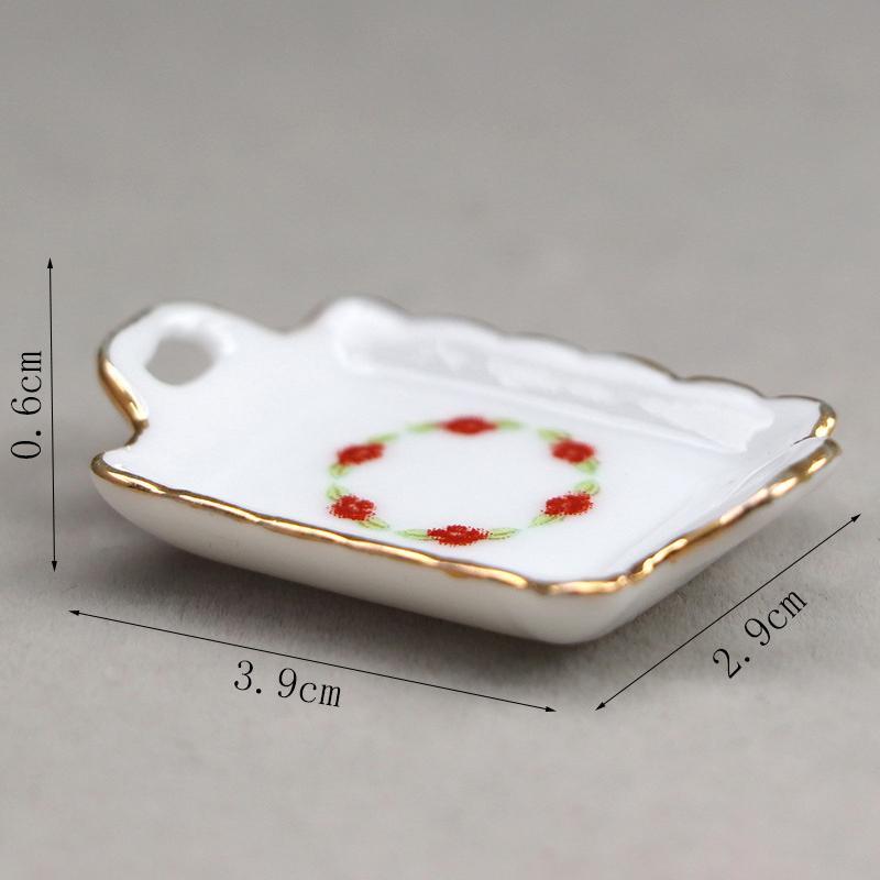 1 Set Doll House Decoration Mini Ceramic Tea Kit Simulation Kettle Plate Model Toy 1/12 Dollhouse Miniature Accessories