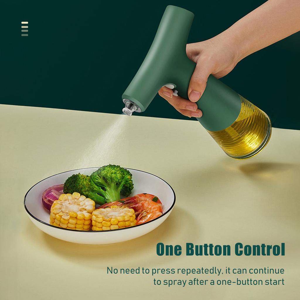 240mL Auto Olive Oil Sprayer With 2 Modes Adjustable Flow Refillable Spray Bottle USB Oil Dispenser for Cooking BBQ