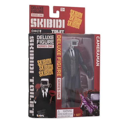 Skibidi Toilet Deluxe Figur, Fotograf, Sammlerfigur, Offiziell lizenziertes Toiletten-Merchandise, Schwarz