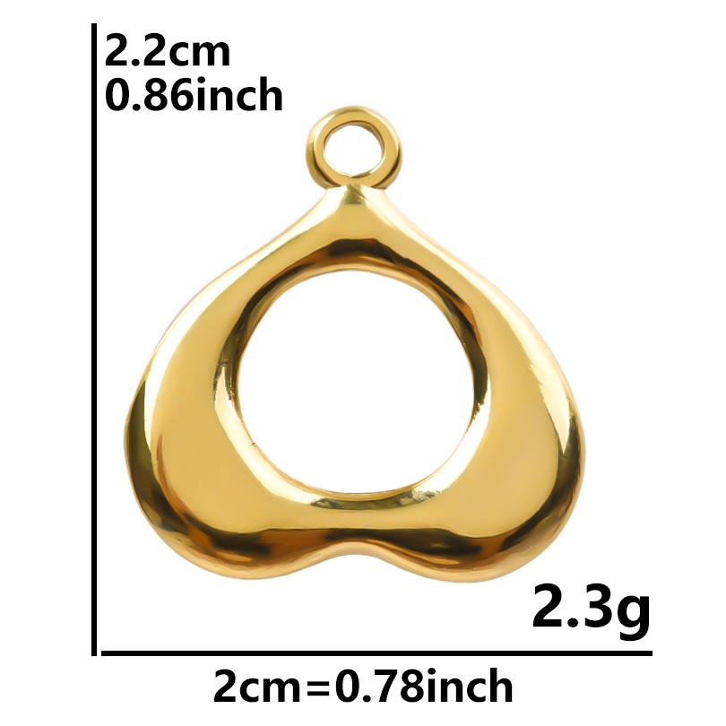 6pcs/Lot Different Heart Pendants For Jewelry Making Supplies 18k Real Gold Plated Stainless Steel Charms Bulk Sun Flower Charm