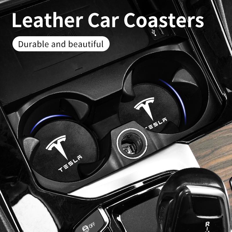 2PCS Car Valve Coaster Water Cup Holder Anti-slip Pad Mat For Tesla Model 3 Model S Model X Model Y Roadster Bonina Coil Juguete