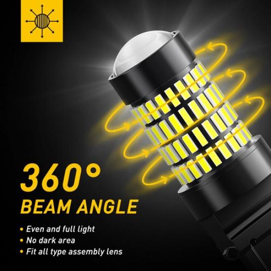 102H 3157 3156 LED Reverse Bulb Backup Signal 2800LM Light 6000K Pair 12V Bright