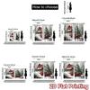 2D Flat Printing 2pcs Curtain Drapes Christmas Tree and Barn Digital Printed Polyester Drapes Holiday Decorations for Outdoor
