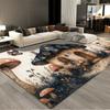 Fairy Tale Style Mushroom House Carpet Living Room Bedroom Office Retro Bohemian Decor Non Slip Rectangular Office Area Mat
