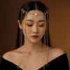 Retro Crystal Headpiece Long Tassel Forehead Chain Fringe Hair Accessories  Forehead Decoration