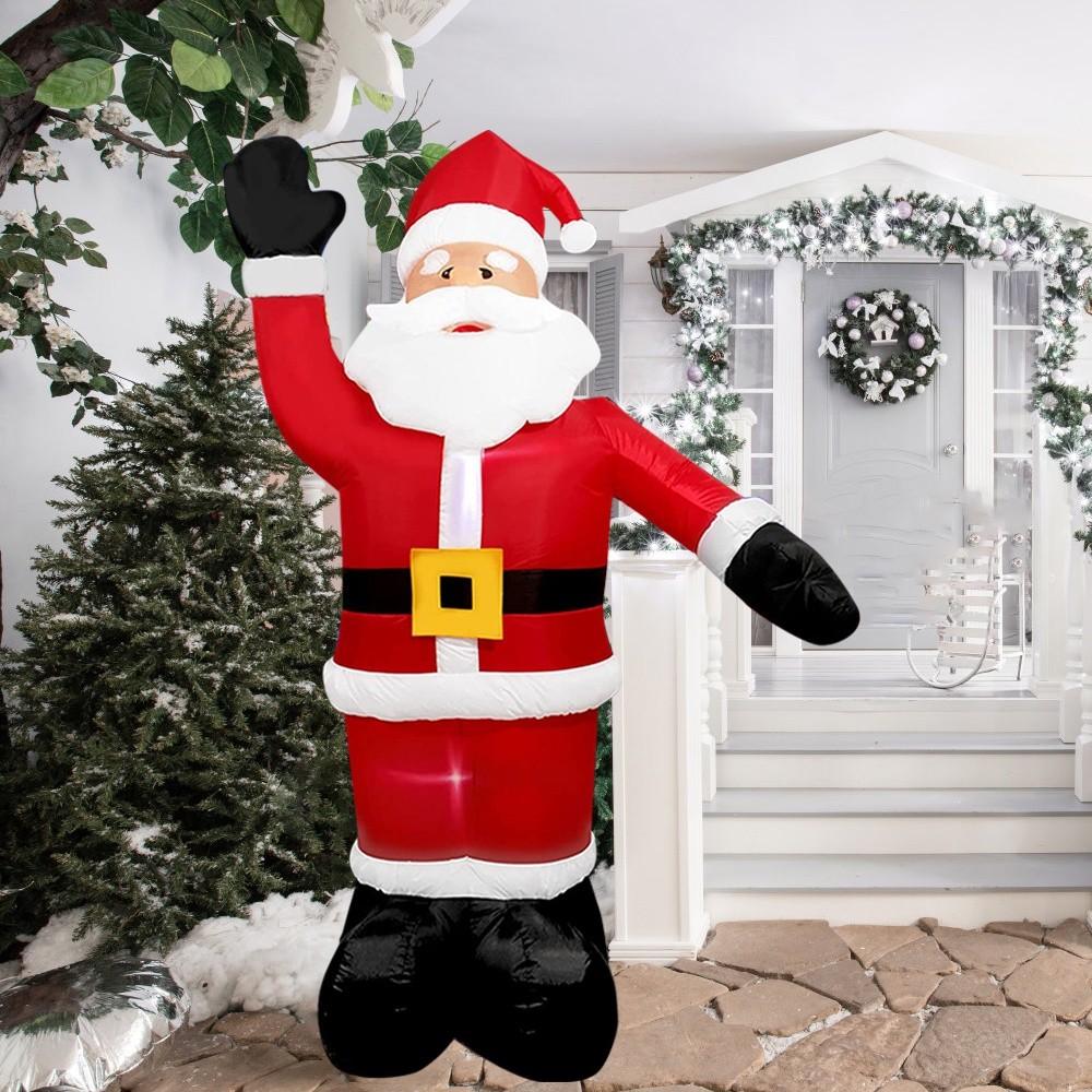 8 FT Christmas Inflatable Santa Claus Yard Decoration Lighted Blow Up Christmas Garden Lawn Decor Supplies