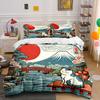 Japanese Scenery Cute Cat Pattern Three-Piece Set Exquisite Three-Piece Bedding Set Gift For Kids And Adults