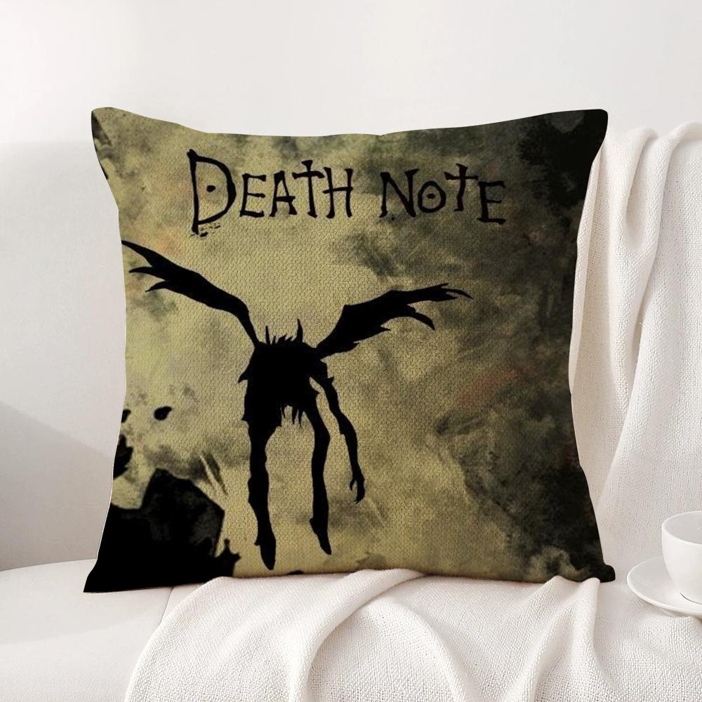 D-Death N-Note Cushion Cover Summer Coolness Linen Fabric Double-Sided Printing Pillow Case Sofa Home Decor Gift