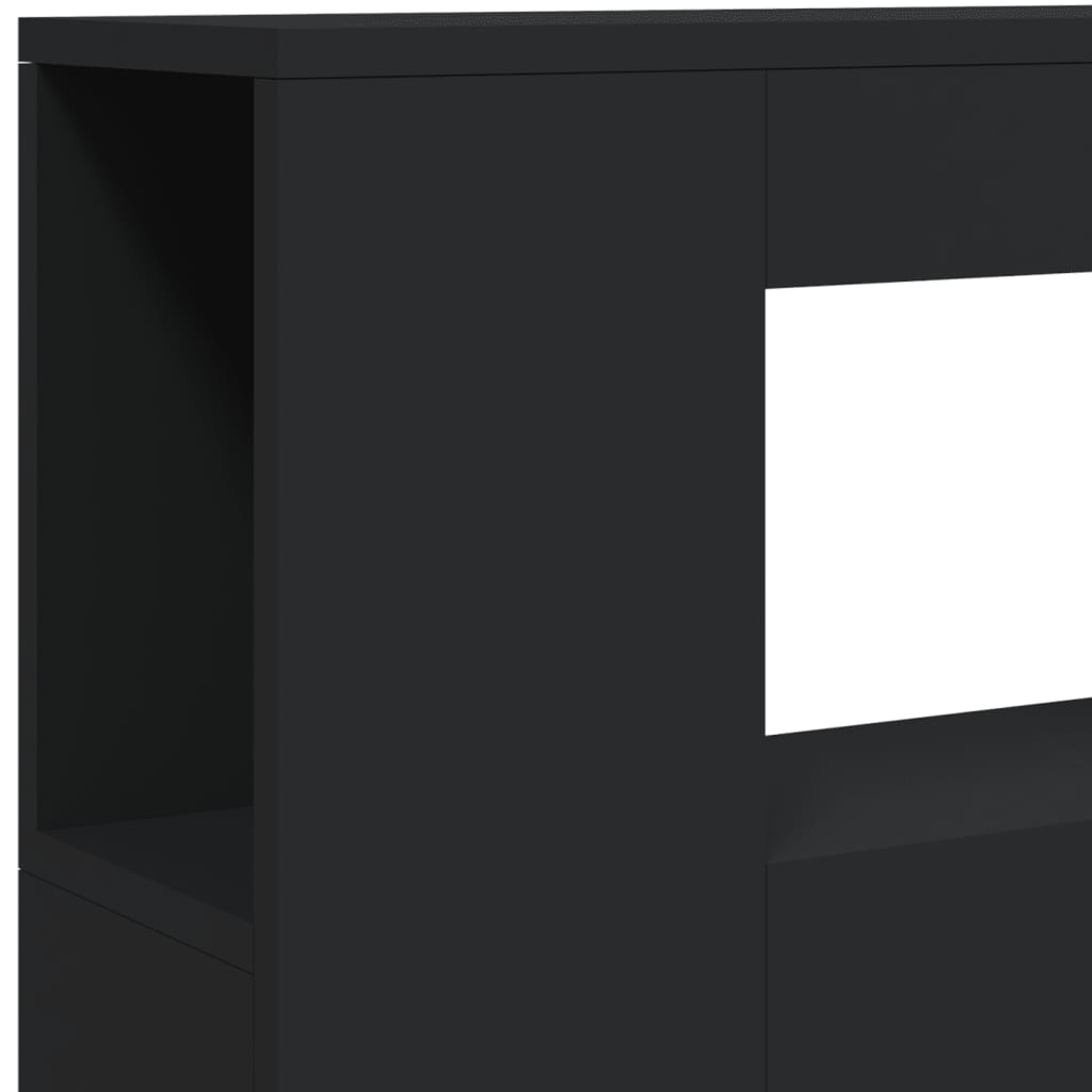 LED Headboard Black 100 x 18.5 x 103.5 cm Particleboard