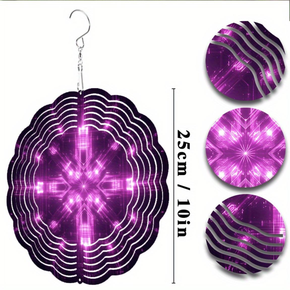 

Яркий фиолетовый металлический ветряной спиннер для декора сада и патио, вращающийся на 360 градусов крючок, не требует электричества, всесезонный подарок, современное украшение 01A