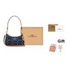Coach Teri 20 Chiusura Superiore con Zip Stampa del Marchio Tessuto e Ecopelle Borsa a Spalla Piccola da Donna Blu Denim CY735-IMXIA