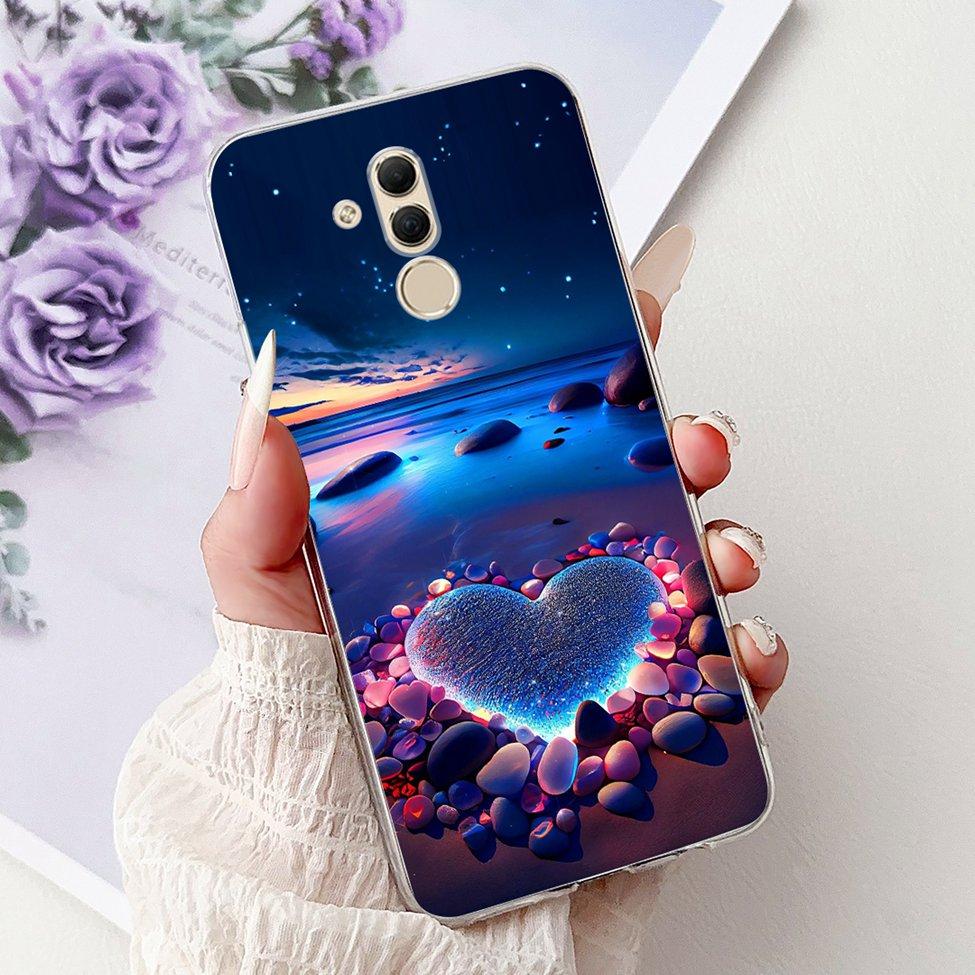 Clear For Huawei Mate 20Lite SNE-LX3 INE-LX2 Back Cover For Huawei Mate 20 Lite Case Cute Cartoon Cat Luxury Flowers Funny Funda