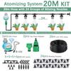 30-10m 60W Self-priming Pump Kit Misting Cooling System 1/4" 4/7mm Adjustable Nozzle Atomizer Sprayer Garden Irrigation Watering