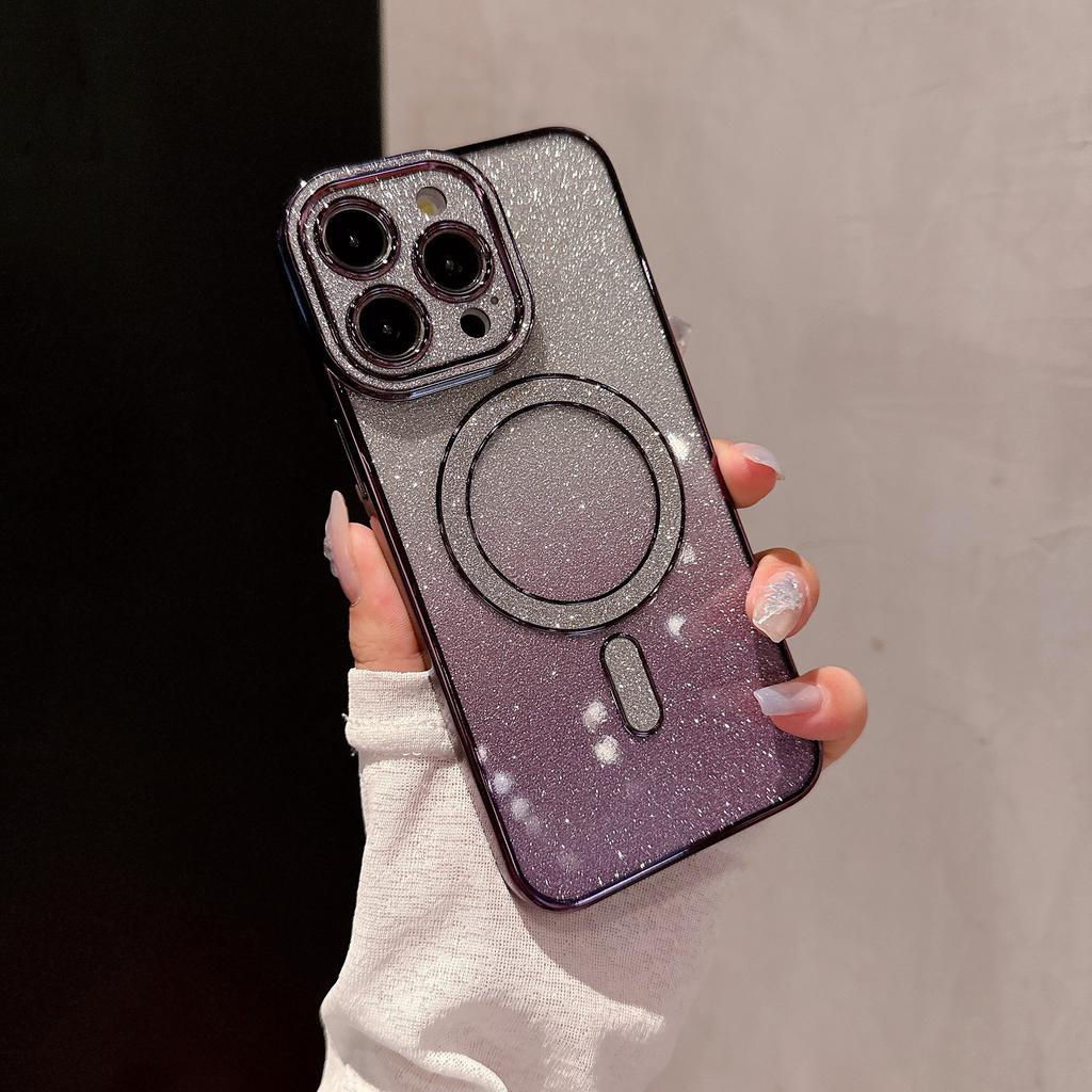 Verlauf Blitzpulver Magnetische Saugkraft Geeignet für Apple 16 Handyhülle IPhone 15 Diamant Linsenfolie 14 Transparent 13 Schutzhülle