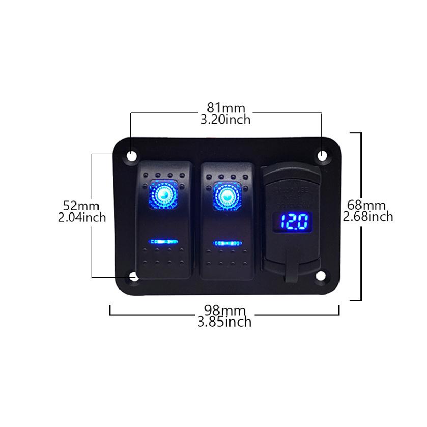 Marine Boat Rocker Switch Panel 8 Gang LED Rocker Switch Panel Kit 12V/24V Circuit Breaker Dual USB Slots light Battery Switches5