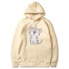 Autumn Winter Solid Color Cat Classic Hoodie Men's Daily Casual Harajuku Hoodie Y2K Street Wear Warm Hoodie