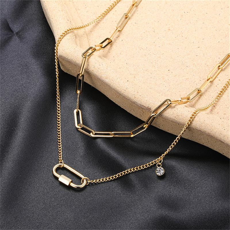 

Atoztide Fashion Multiple Layer Beads Oval Necklace for Women Girl Stainless Steel Elegant Temperament Choker Chain Jewelry Gift