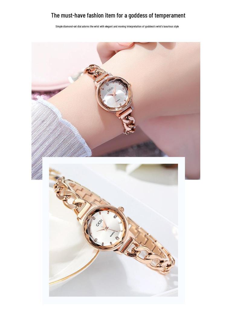 Gedi Fashion Gradient Dial Women's Denim Chain Waterproof Quartz Watch