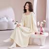 Womens Cotton Long Sleeve Nightgown Casual Soft Home Dress