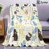 Bunny Socks Cartoon Anime Print Flannel Blanket Soft Warm Throw for Kids Bedroom Sofa Bed Christmas Office Car