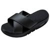 Nurse Cross Cushioned M 2E Black [Anfamie] Sandals, Boat-shaped Sole, Band, Non-slip, Insole, Women's (23.0-23.5 Cm), Width,