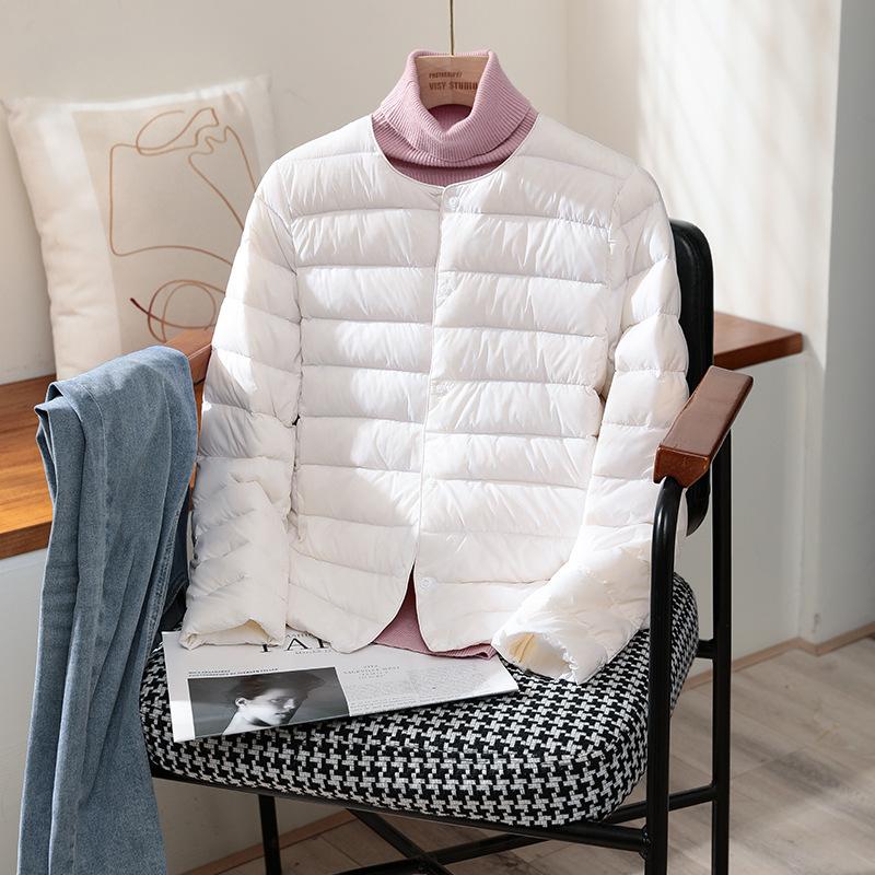 Autumn Winter Warm Women White Duck Down Slim Jackets Female Ultra Lightweight Packable Puffer Coats