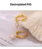 Korean-Inspired Natural Freshwater Pearl Earrings, 18K Gold-Plated Titanium Steel, Simple and Versatile for Women