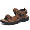 Sandalias de playa de cuero para hombre, sandalias deportivas ligeras de cuero genuino para verano