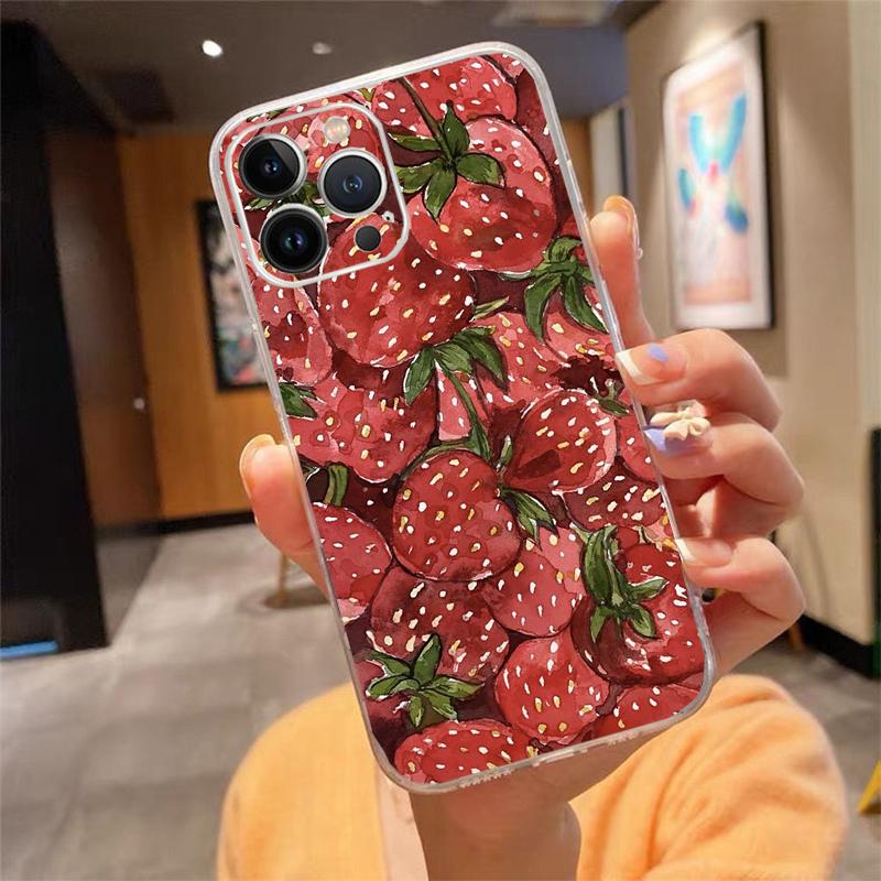 

Strawberry Fruit Phone Case Carcasa Funda For iPhone 17 Pro Max Air 17 16 15 14 13 Pro Max 15 16 Pro 15Plus iPhone 17ProMax