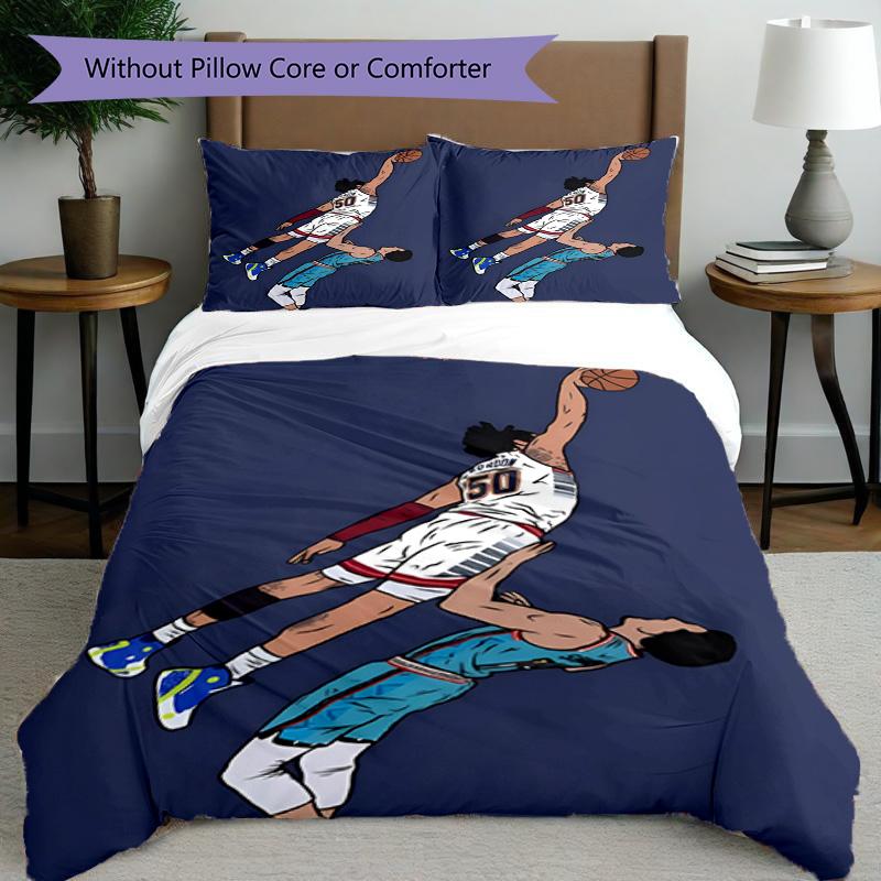 3pcs Duvet Cover Set (1*Duvet Cover + 2*Pillowcase, Without Core), SLAM DUNK Print Bedding Set, Bedroom Decor, All‑Season, Birthday Gift