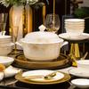 Ru Han Light Luxury Ceramic Hand-painted Gold Rim Soup Bowl