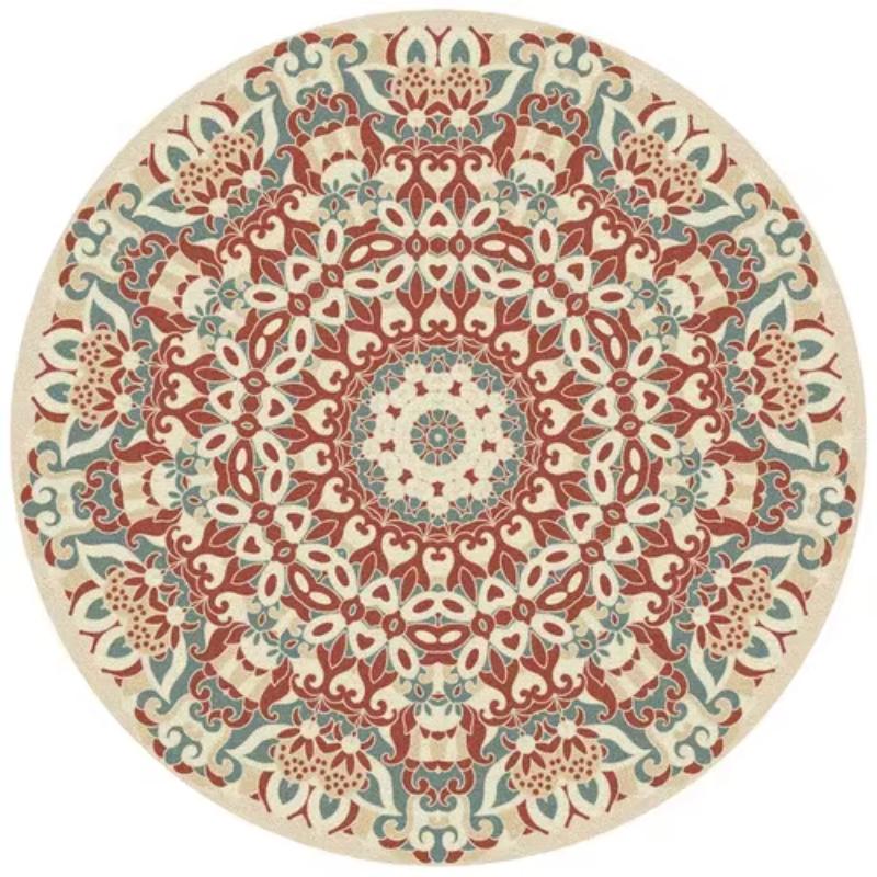 Persian Style Living Room Carpet Bedroom Decoration Dressing Table Cloakroom Non-slip Floor Carpets Circular Area Rugs