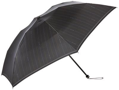 Folding Umbrella Mila Schon Twill Print Stripe Umbrella Folding Umbrella Black Rib 55cm [Moonbat] Men's Men's Men's Length Approx.