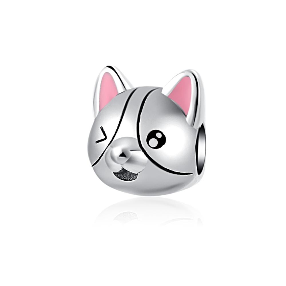 925 Silver Cat Charm Fish Pendant DIY Bracelet Jewelry Gift for Women Fashion Pet Lover Accessories