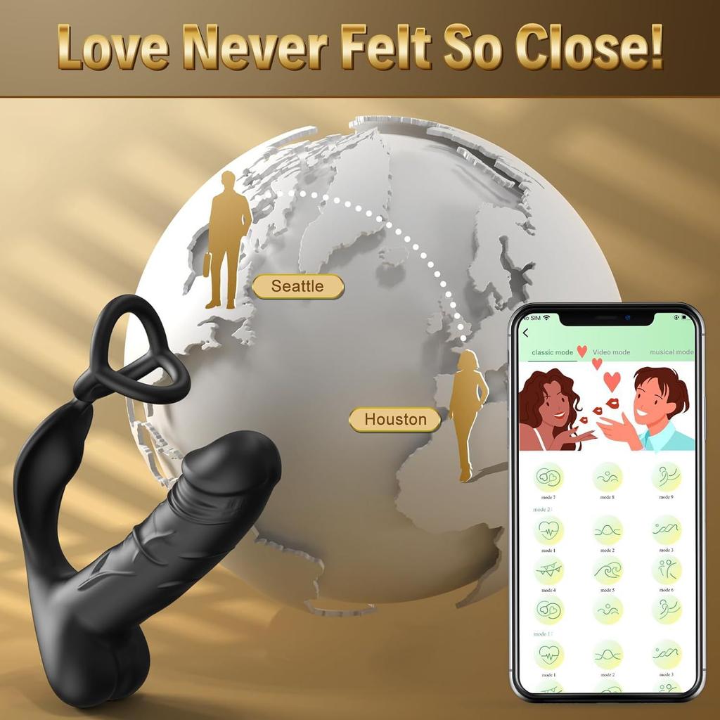Wearable Vibrating Ring Remote Control Charging Waterproof Vibration Lock Sperm Penis Ring Adult Sex Toy Prostate Massager