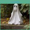 Adorabile Statua Fantasma Bianco da Esterno Affascinante Decorazione da Giardino in Resina per le Festività di Halloween