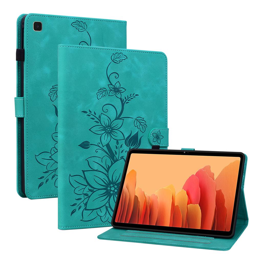 Pro Samsung Galaxy Tab A7 10.4 (2020) (SM-T500 (Pouze Wi-Fi); SM-T505 (LTE)).Pouzdro na tablet z PU kůže s nádherným květinovým embosovaným designem
