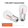 Pair of 1156 Glass Strobe COB LED Car Turn Signal Reverse Light Tail Brake Bulb White Light