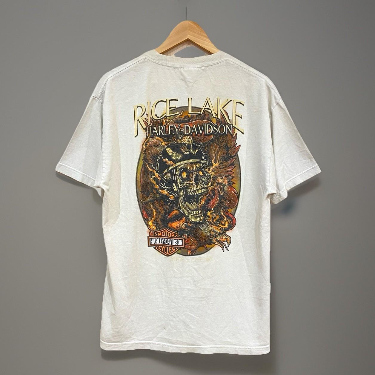 Harley Davidson Dealer T Shirt Men’s Large Motorcycle Biker Flaming Skull USA Unisex T-Shirt L
