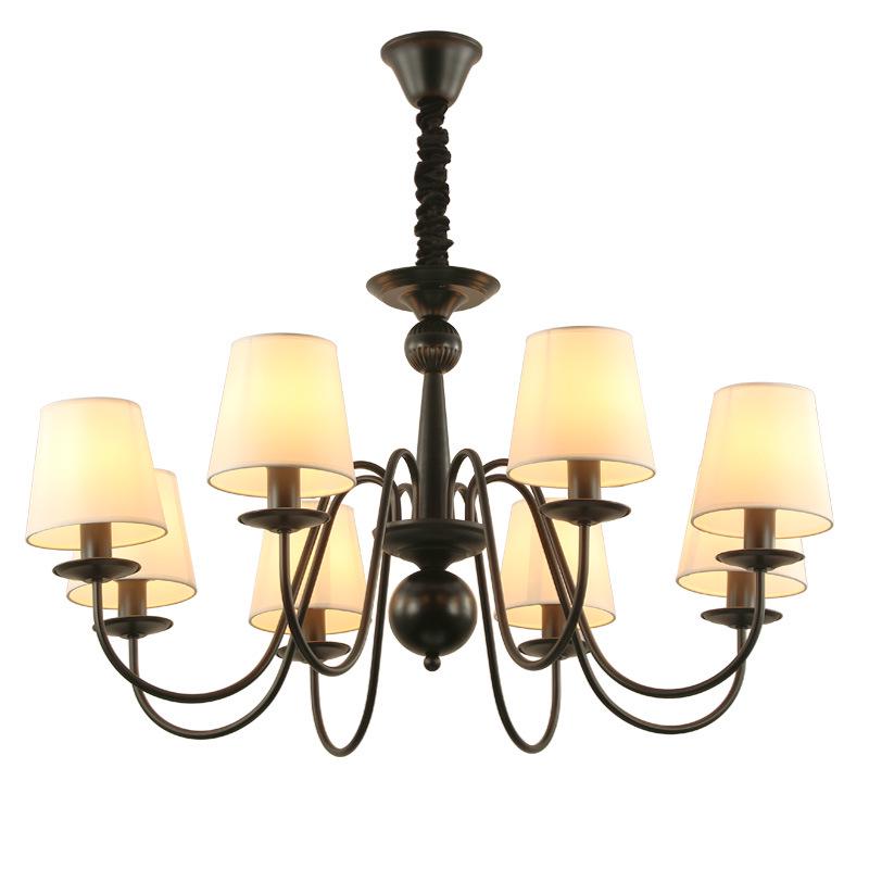 Black Retro Wrought Iron Chandelier for Living, Dining, or Bedroom