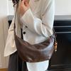 New Texture Versatile Hobo Bags Women Large Capacity Crossbody Shoulder Bag Wrinkled Design Commuter Shopping Tote Bag