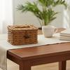 Imitation Rattan Tissue Box Easy To Clean Woven Cover Wicker Napkin Dispenser for Living